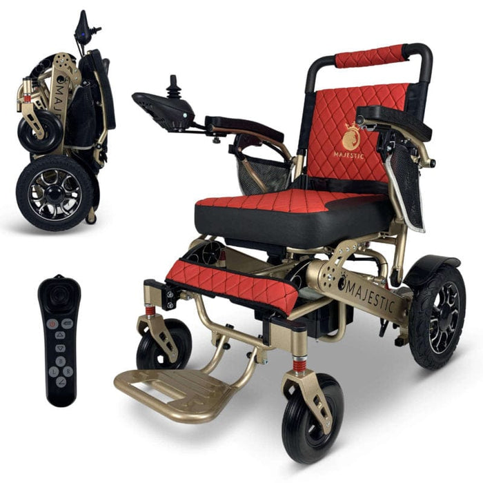ComfyGo Majestic IQ-7000 Remote Controlled Electric Wheelchair With Optional Auto Fold Wheelchairs ComfyGo Bronze Red 