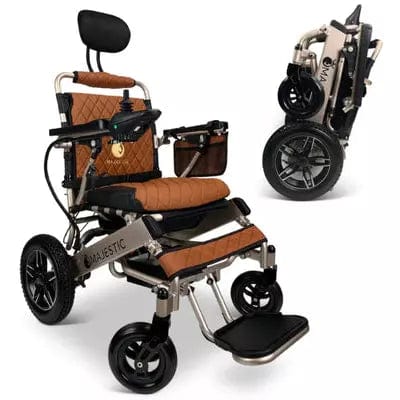ComfyGo Majestic IQ-8000 Remote Controlled Folding Lightweight Electric Wheelchair Wheelchairs ComfyGo Bronze Taba 
