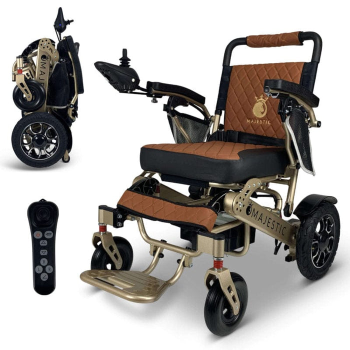 ComfyGo Majestic IQ-7000 Remote Controlled Electric Wheelchair With Optional Auto Fold Wheelchairs ComfyGo Bronze Taba 