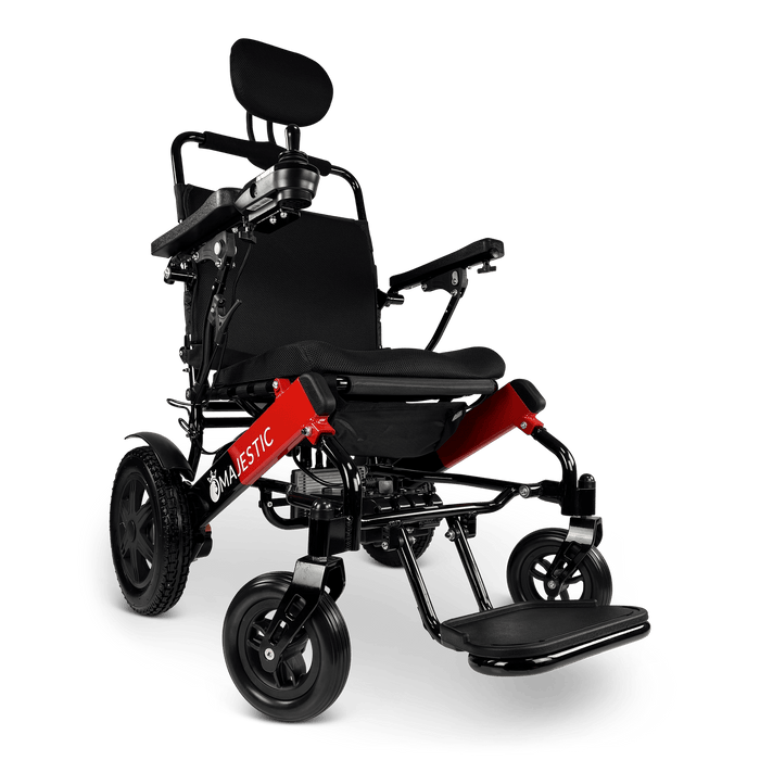 ComfyGo Majestic IQ-9000 Long Range Folding Electric Wheelchair With Optional Auto-Recline Wheelchairs ComfyGo Black & Red Standard 