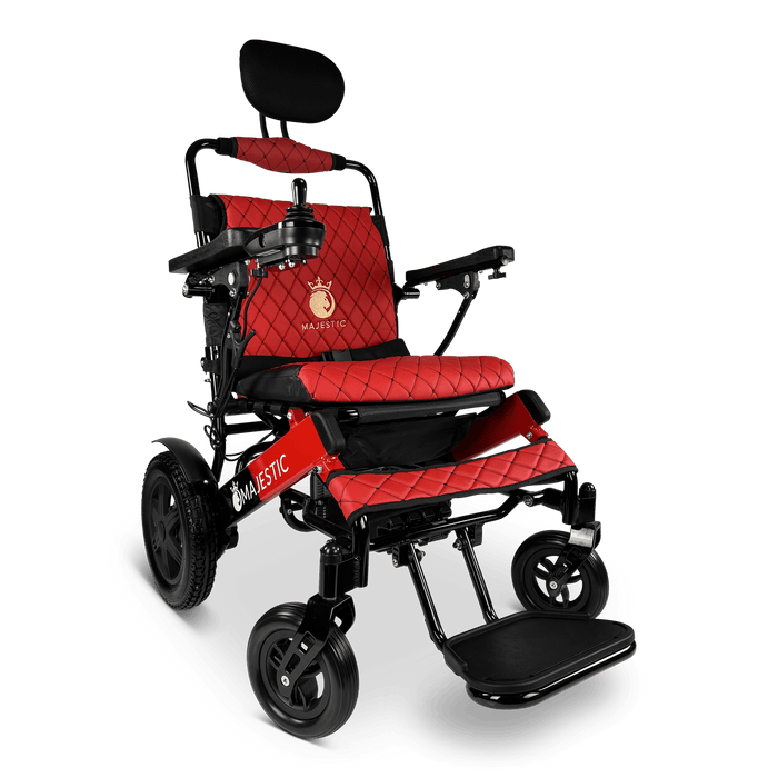 ComfyGo Majestic IQ-9000 Long Range Folding Electric Wheelchair With Optional Auto-Recline Wheelchairs ComfyGo Black & Red Red (+$100) 