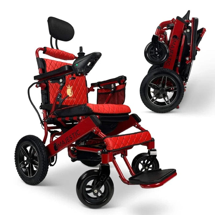 ComfyGo Majestic IQ-8000 Remote Controlled Folding Lightweight Electric Wheelchair Wheelchairs ComfyGo Red Red 