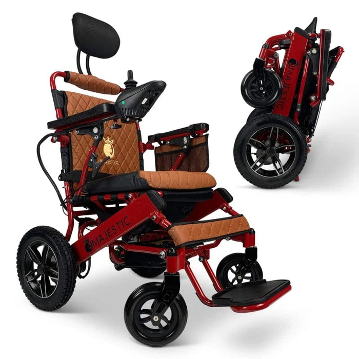 ComfyGo Majestic IQ-8000 Remote Controlled Folding Lightweight Electric Wheelchair Wheelchairs ComfyGo Red Taba (+$100) 