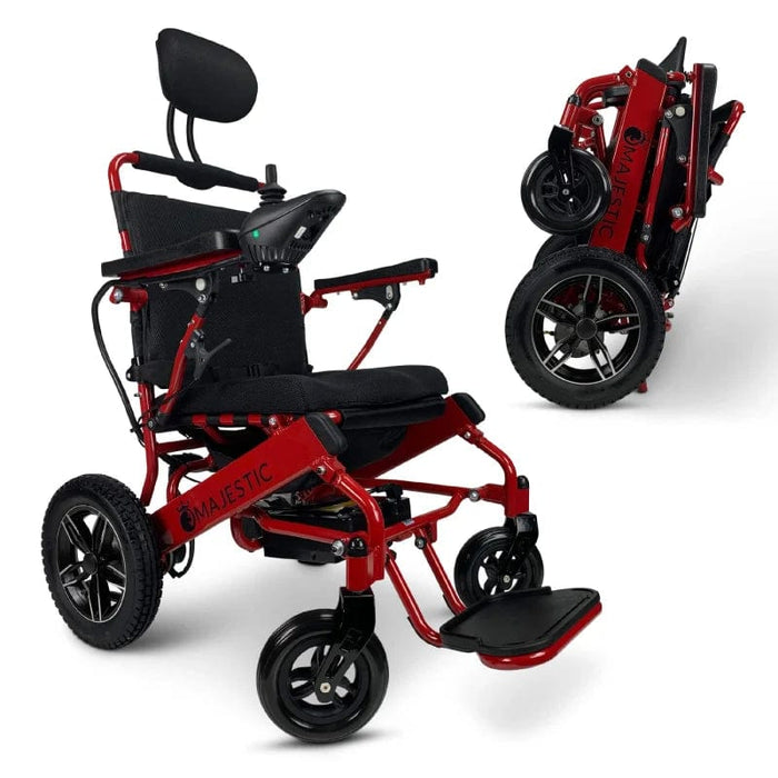 ComfyGo Majestic IQ-8000 Remote Controlled Folding Lightweight Electric Wheelchair Wheelchairs ComfyGo Red Standard 