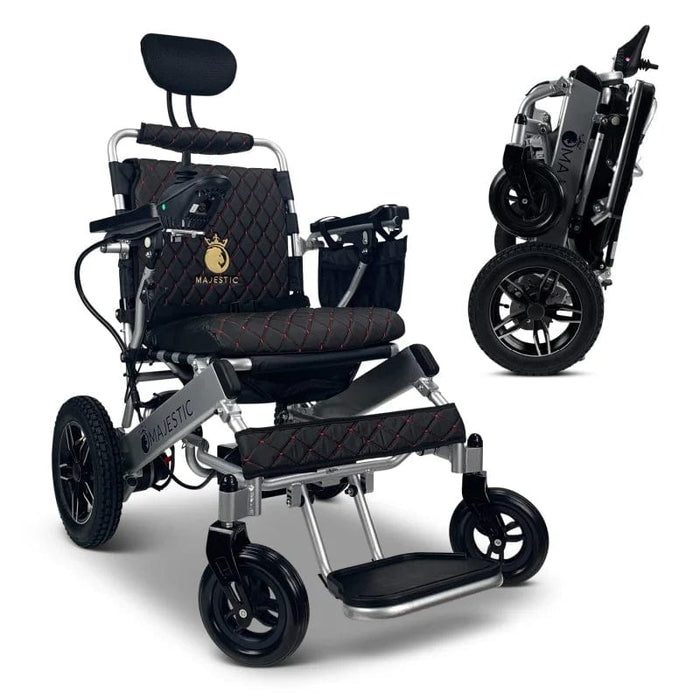 ComfyGo Majestic IQ-8000 Remote Controlled Folding Lightweight Electric Wheelchair Wheelchairs ComfyGo Silver Black 