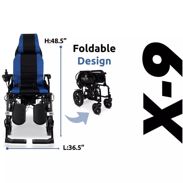 ComfyGo X-9 Remote Controlled Electric Wheelchair With Automatic Recline Wheelchairs ComfyGo   