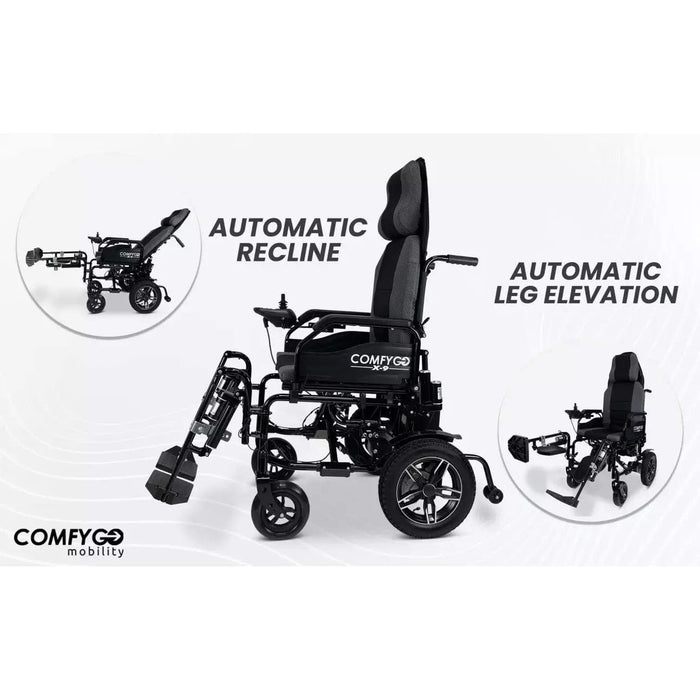 ComfyGo X-9 Remote Controlled Electric Wheelchair With Automatic Recline Wheelchairs ComfyGo   