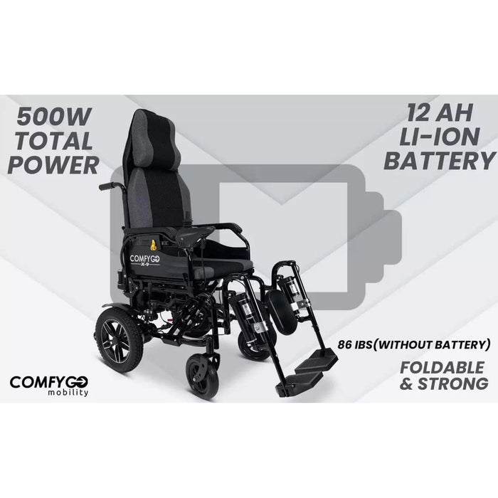 ComfyGo X-9 Remote Controlled Electric Wheelchair With Automatic Recline Wheelchairs ComfyGo   