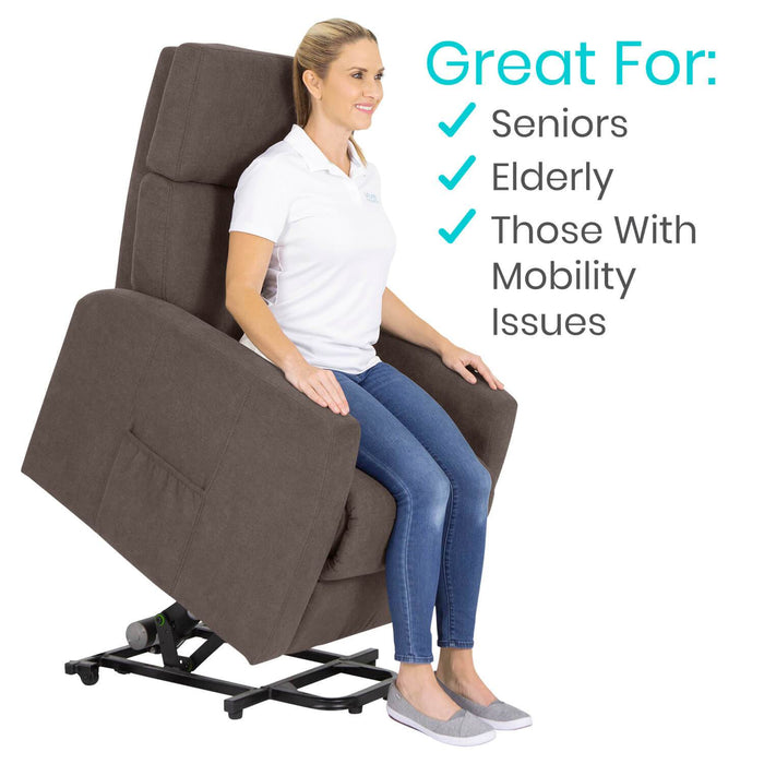 Vive Health Large Massage Electric Power Lift Chair LVA2017BRN Electric Massaging Chairs Vive Health   