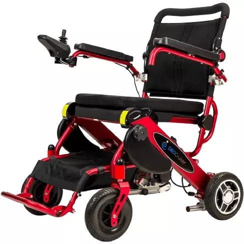 Geo Cruiser DX Lightweight Foldable Power Chair by Pathway Mobility Wheelchairs Pathway Mobility Red  