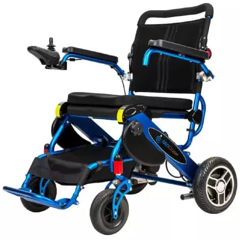 Geo Cruiser Elite EX Lightweight Heavy Duty Foldable Power Chair by Pathway Mobility Wheelchairs Pathway Mobility Blue  