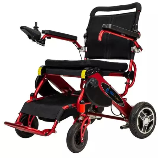 Geo Cruiser Elite EX Lightweight Heavy Duty Foldable Power Chair by Pathway Mobility Wheelchairs Pathway Mobility Red  