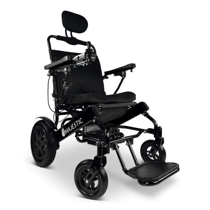 ComfyGo Majestic IQ-9000 Long Range Folding Electric Wheelchair With Optional Auto-Recline Wheelchairs ComfyGo Black Standard 